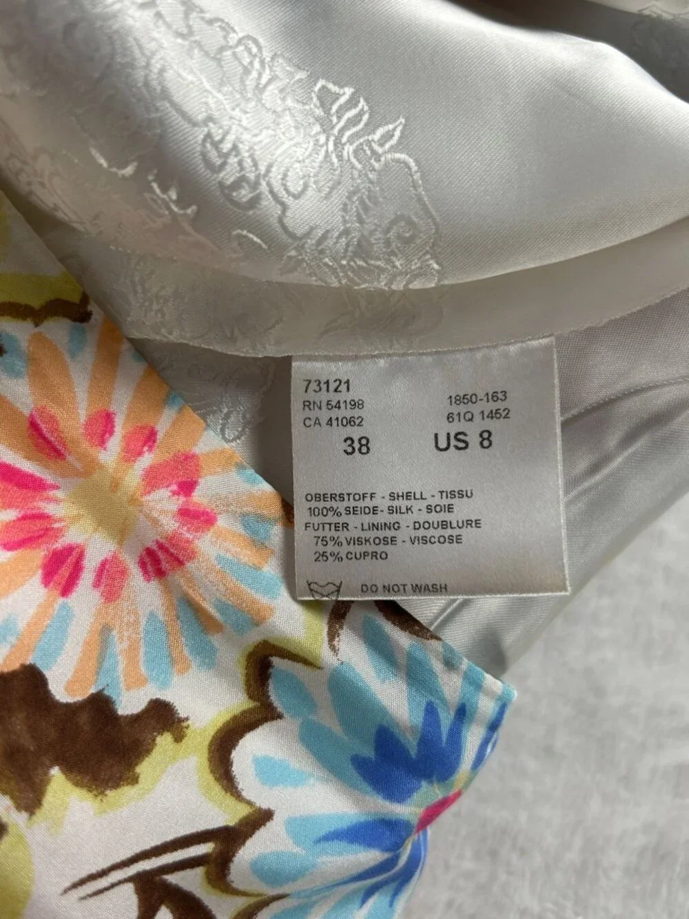 Sonia Bogner Women Floral Print Silk A-Line Skirt Size 8 Multicolor Lined Casual